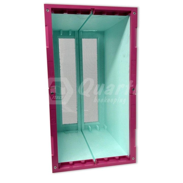 Cassettino in polistirolo con bordatura di rinforzo superiori di rinforzo e antiusura su 4 lati complete di guide per vassoio