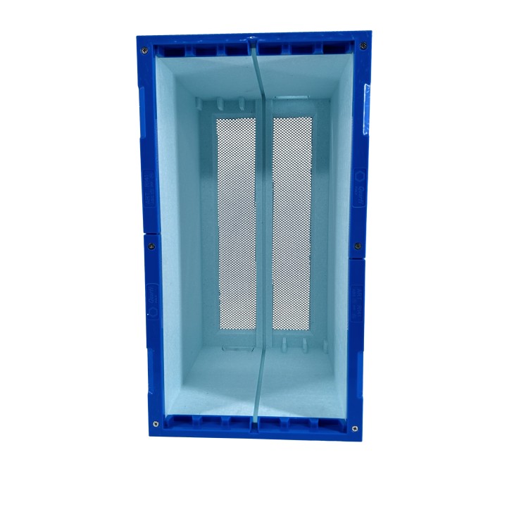 Cassettino in polistirolo con bordatura di rinforzo superiori di rinforzo e antiusura su 4 lati