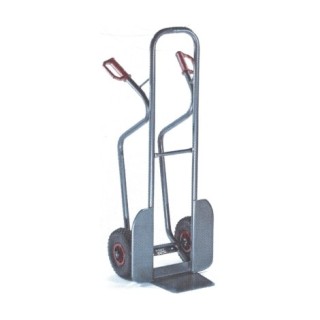 Carrello Per Fusti Da 300 Kg. Zincato Con Ruote Pneumatiche
