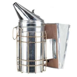 Affumicatore Apicoltura Inox con Gabbia e Mantice Cuoio