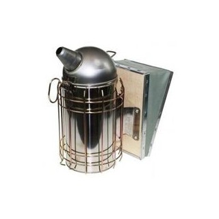 Affumicatore Inox 10cm con Mantice in Cuoio e Protezione